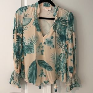 Rococo Sand blue floral top